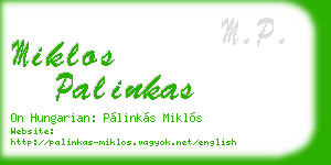 miklos palinkas business card