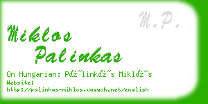 miklos palinkas business card